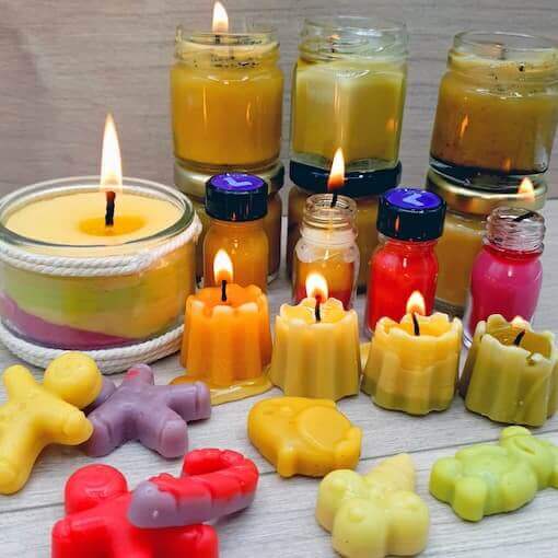 fabriquer ses Bougies colorées