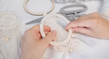 anneau bois macrame