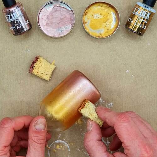peinture sur verre à l'éponge