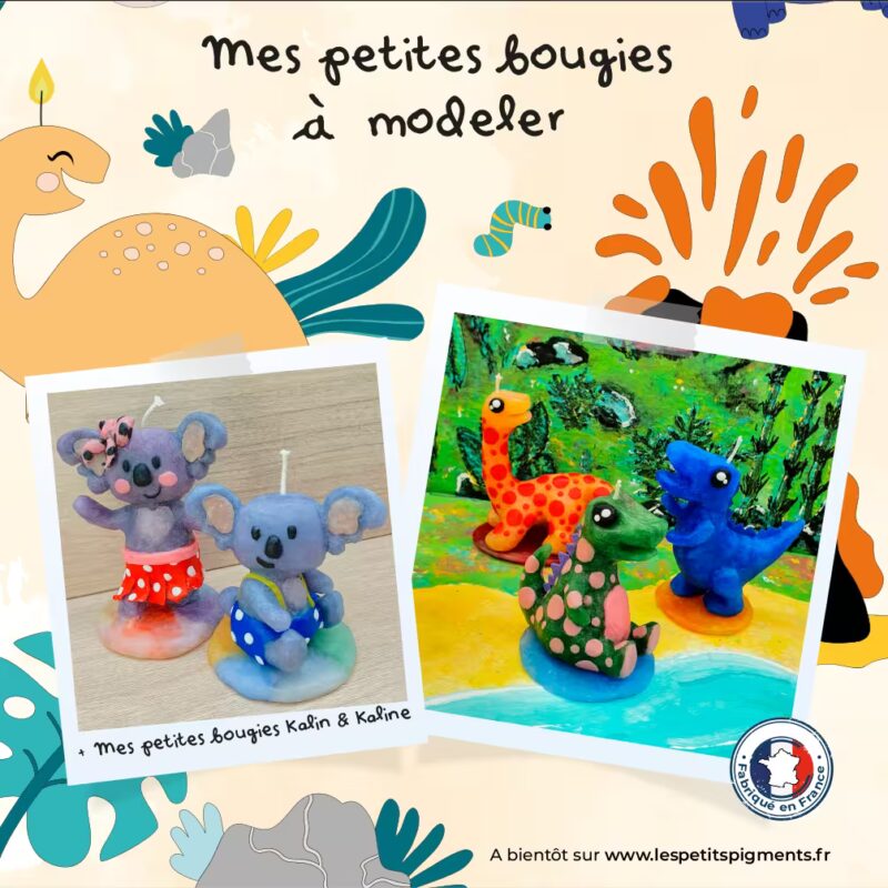 Kit DIY Bougies Dinosaures à Modeler